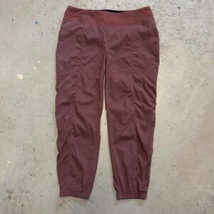 prAna Womens Koen Jogger Pants XL Dark Rose Burgundy Ruched Hiking 2055081